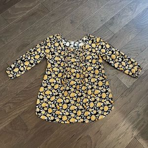 Mustard and black old navy floral maternity blouse